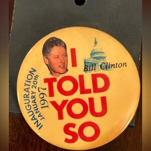 Bill Clinton Inauguration Political Button Pin 1997 US Politics Vintage Antique